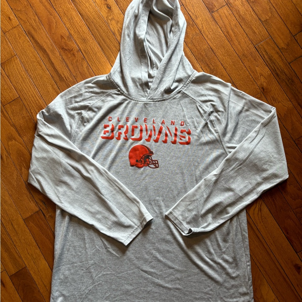 Mens Fanatics Cleveland Browns Hoodie Lightweight Pullover L NFL Pro Line Gray